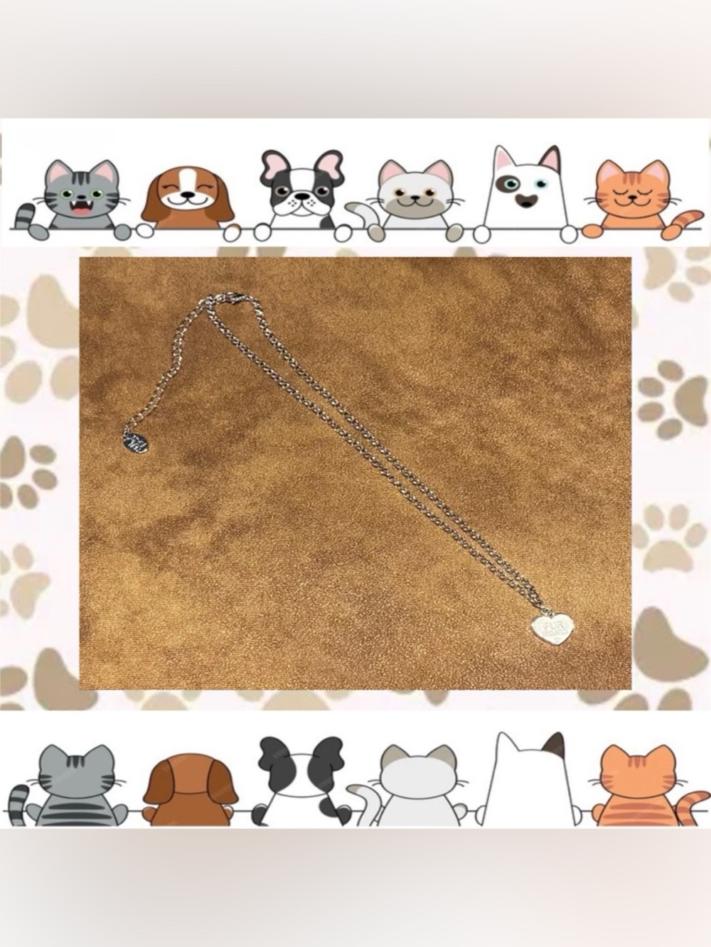 Fur mama pet theme heart pendant necklace - Picture 2 of 3